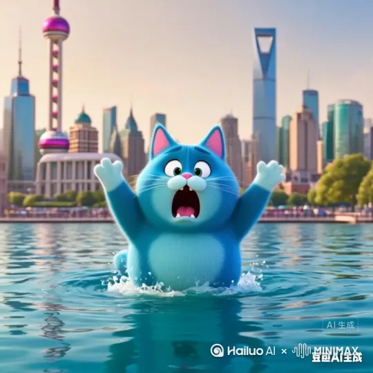 这时忽然来了一群人把我扔进了黄浦江 by Hailuo AI Video Generator