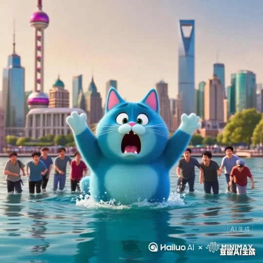 突然我急中生智，大喊一句"help me"，这时全上海的人都来救我了，哈哈哈 by Hailuo AI Video Generator