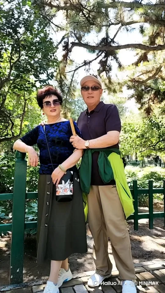 '让老夫老妻俩人久别重逢高高兴兴的跑过来跳起来拥抱接吻一下！ by Hailuo AI Video Generator