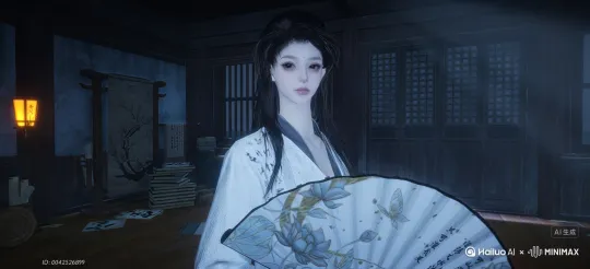 把扇子吃了，顺便把头发洗了吹干吃掉 by Hailuo AI Video Generator