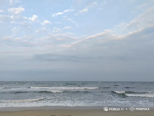 波涛汹涌，伴随着涛声 by Hailuo AI Video Generator