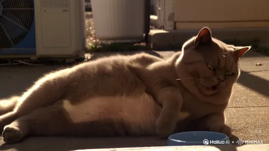 **《胖猫の夏日酷刑》**  

三伏天的太阳像开了烧烤模式，地上的胖猫早已放弃抵抗，摊成一张毛茸茸的“猫饼”。原本蓬松的毛发此刻紧贴肚皮，活像一块刚出锅的黄油，在高温下缓缓融化。它眯着眼睛，吐着粉红的小舌头，呼哧呼哧地喘气，仿佛在控诉：“这天气，是要把本喵蒸成猫馒头吗？”  

偶尔有微风吹过，胖猫的耳朵轻轻抖动，但身子依旧纹丝不动——不是不想动，是实在动不了。肉太多，散热太慢，每走一步都像在铁板上跳舞。它幽怨地瞥了一眼空调，又低头看看自己圆润的肚腩，内心OS：“早知今日，当初少吃两口罐罐……”  

路过的小狗幸灾乐祸地摇尾巴，胖猫连瞪眼的力气都没了，只能默默把爪子伸进水碗，试图靠物理降温续命。奈何体型太大，水盆太小，最后只能瘫成一张“液态猫”，任由热浪席卷全身。  

夏天对胖猫来说，不是季节，是渡劫。此刻它唯一的愿望：秋天快来，否则本喵真的要热成“猫锅贴”了！🔥🐾  

（字数：约300，可增减细节~） by Hailuo AI Video Generator