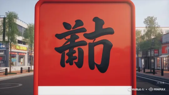 "场景描述": "街边红色招牌上的‘混沌’二字占据画面中心,镜头缓缓推进聚焦文字,随即‘混沌’二字处浮现黑色漩涡,如黑洞般逐渐扩张,将整个街景画面扭曲、卷入,衔接至宇宙大爆炸的炽热强光与能量迸发场景。",
"视觉风格": "现实街景与科幻特效融合,黑洞的深邃黑暗与大爆炸的强光形成强烈视觉反差",
"镜头运动": "先慢推聚焦‘混沌’文字,后跟随黑洞引力的拉扯动态,画面逐渐扭曲旋转并被吸入,过渡至大爆炸镜头",
"主要拍摄对象": "招牌上的‘混沌’文字、黑洞特效的生成与吞噬过程、宇宙大爆炸的初始爆发画面",
"背景设置": "初始为街边树木、邻侧招牌的日常街景,后被黑洞吞噬,替换为黑暗虚空与爆炸强光",
"光线氛围": "初始是街道路边的自然光(明亮、柔和),黑洞出现后光线骤暗,大爆炸时迸发刺眼白光,明暗对比剧烈" by Hailuo AI Video Generator