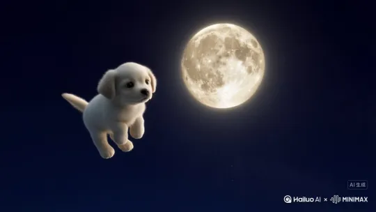 小奶狗飞向月亮 by Hailuo AI Video Generator