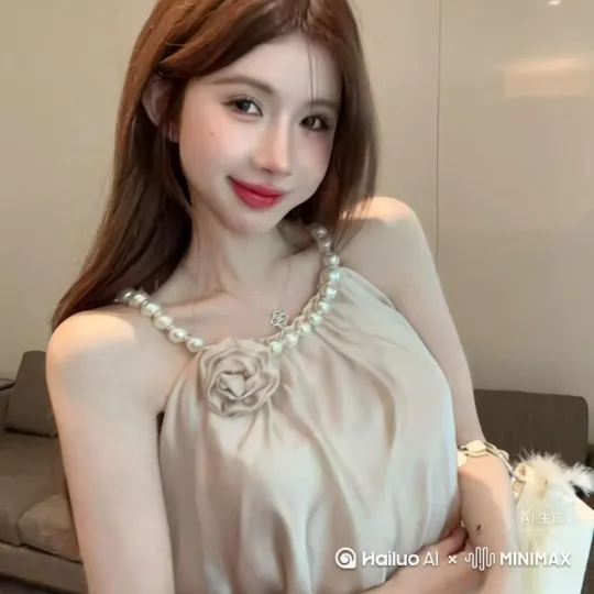 浅米色吊带顺着手臂轻滑下来，珍珠链随着她抬手够咖啡杯的动作，碎碎地晃，像把老电影里的柔光，缀在了肩头✨
花朵立体得要接住阳光，裙摆垂坠感刚好托住慵懒 —— 她倚在沙发等咖啡，羽毛手包蹭过裙角时，珍珠偷偷把光反射到墙上，晃成一小片银河。
连空气里都飘着「不用赶时间」的松弛味，像 90 年代文艺片女主，转身整理发丝的瞬间，把整个午后，都晃成了慢镜头里的温柔 。 by Hailuo AI Video Generator
