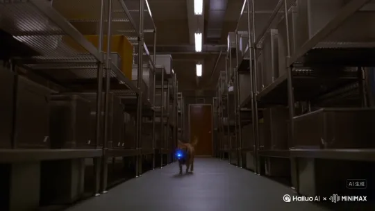 镜头3（·能力觉醒）
 
- 场景：实验室货架林立。
​
- 动作：猫受惊狂奔，机械爪突然发力，弹跳过高撞向货架→金属箱倾泻！慢镜头里，机械爪自动展开半透明防护力场（波纹状） ，弹开重物。
​
- 特效：慢镜头碎片飞溅+力场波纹扩散，机械爪蓝光增强。
​
- 音效：重物坠落闷响+力场嗡鸣。 by Hailuo AI Video Generator