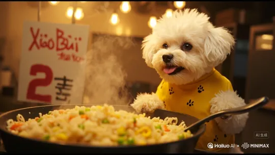 小比熊在做炒饭 by Hailuo AI Video Generator