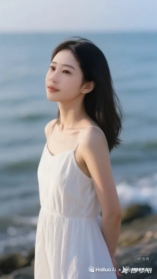 1. 面部与发型：古典东方美女面容，眉眼如敦煌飞天般妩媚含情，额间可点缀小巧海螺形状额饰，增添海洋神秘韵味；乌黑长发如瀑，可编有海螺贝壳串成的发链，发丝间偶尔露出海螺碎片装饰，发型兼具敦煌发髻的典雅与海洋元素的灵动 。
​
2. 姿态动作：仿敦煌飞天弹奏乐器（如琵琶等）的优雅坐姿，可调整为怀抱持海螺造型的 “乐器”（或直接把海螺作为独特道具，像怀抱巨大海螺，仿佛在演奏海螺之声 ），手部姿势轻柔优美，贴合古典弹奏或与海螺互动的姿态 。
 
衣服装饰相关提示词（适配场景且结合海螺）
 
1. 材质与色彩：衣裙材质选用轻薄如纱的丝绸，色彩参考敦煌传统的渐变配色，如蓝、棕、橙等交织，同时融入海洋的蓝绿色调，模拟海螺壳上的自然色彩纹理；在衣摆、袖口等边缘，用细小海螺片串成装饰边，随着动作微微闪烁光泽 。
​
2. 飘带与配饰：敦煌风格的长飘带保留，赋予其半透明的海洋蓝、浅金色等色调，飘带表面可绘制海螺纹理图案（如螺旋线条 ）；身上的金属配饰（如臂钏、腰链等 ），可设计成海螺、贝壳、海浪的造型，增添海洋主题的精致感，且与敦煌的华丽配饰风格融合，比如腰链由金色海螺串起，搭配小贝壳坠饰 。
 
整体场景与氛围提示词
 
1. 背景环境：营造敦煌壁画中天宫仙境与海洋奇幻融合的氛围，背景有朦胧的金色沙尘（模拟敦煌沙漠感 ），又有淡蓝色的云雾（似海洋水汽 ），远处可若隐若现漂浮着巨大海螺形状的云朵或 “仙山”（把传统敦煌背景里的山峦等转化为海螺造型 ）；光线参考敦煌壁画的暖金、暖黄打光，同时加入海洋波光的冷光点缀，让光影交错更具梦幻感 。
​
2. 质感与画质：超高清 8K 画质，电影级细腻质感，人物皮肤如瓷器般温润，衣服的纱质纹理、海螺装饰的光泽都清晰呈现，营造出既像敦煌壁画般古朴又有海洋神秘奇幻的视觉效果 。 by Hailuo AI Video Generator