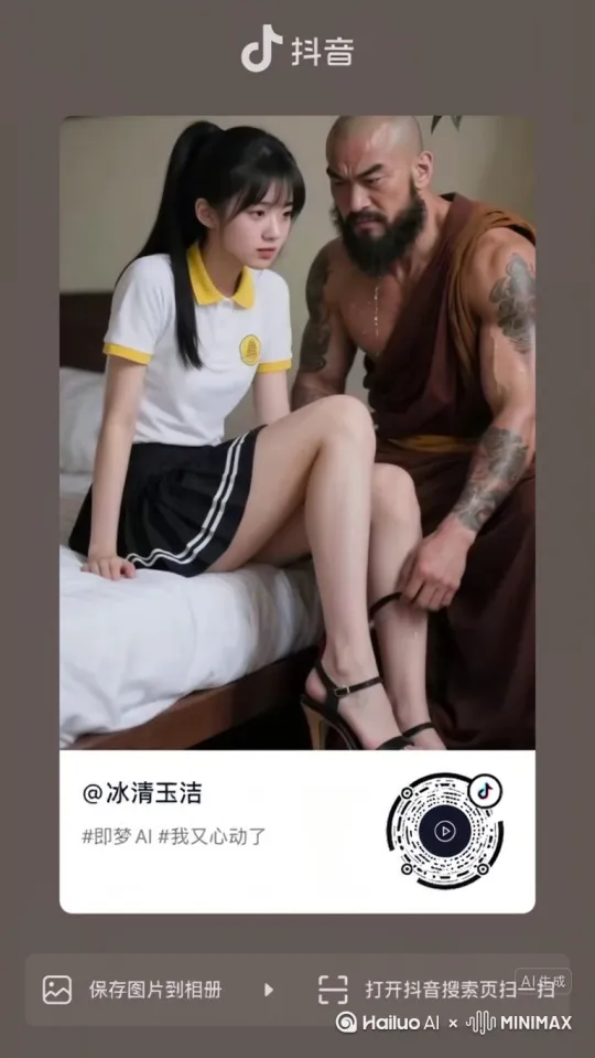 躺下来，拥抱亲吻，男人压着女人，女孩抱着男人脖子 by Hailuo AI Video Generator