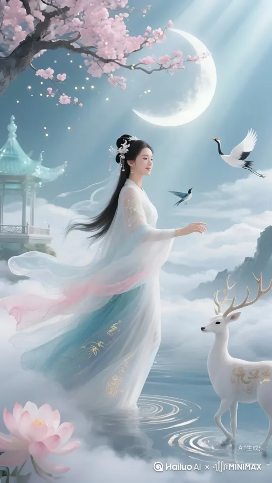 [主题浓缩] 月夜仙螺觉醒时刻  
[总时长] 5秒无缝循环  
[关键帧分布]  
0-1s：仙女跪坐沙滩发现发光海螺(巨型彩虹螺纹特写)，浪花中浮起珍珠海豚鼻尖  
1-2s：海豚群跃出水面推螺旋转(slowmo 0.75x)，仙女青纱裙摆冻结浪花(cryo effect)  
2-3s：水母精灵从螺口涌出缠绕手腕，沙地星座随赤足点亮(rune trail)  
3-4s：海螺化作透明光舟，仙女踏舟而起(裙裾粒子化消散)  
4-5s：镜头穿越水母群升空俯拍，光舟驶向海底宫殿(丁达尔光束收束)  基础指令：  
--ar 9:16 --fps 30 --duration 5  
运动引擎：  
hyper motion v3, motion intensity 12, flow acceleration 1.8  
粒子系统：  
(bioluminescent particles:1.6) density 0.6, size variance 40%  
物理模拟：  
realistic water splash, cloth simulation weight 1.4。1. 海豚推螺力学： "(pearl dolphin nudge seashell with snout:1.3) synchronized motion"
2. 水母共生： "(glowing jellyfish weave bracelet around wrist:1.5) bioluminescent fusion"
3. 沙地响应： "constellations activate where bare feet touch wet sand" by Hailuo AI Video Generator