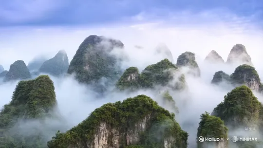 岭南，一幅活色生香的水墨。
自然造化，泼墨写意： 穿越南岭的云雾，丹霞赤壁如烈焰泼墨，鼎湖飞瀑在古木森森中奏响天籁。喀斯特峰林勾勒英西田园诗行，水乡河网在古榕浓荫下低吟浅唱。红树林畔，白鹭翩跹，海岸线外，碧波万顷。晨光熹微，英德茶山梯田，绿浪翻涌，采茶女的身影是天地间最灵动的笔触。这里，是绿意奔腾的生态秘境。
人文风骨，古韵新章： 骑楼长廊下，百年商埠的烟火气从未消散；开平碉楼，矗立成中西合璧的时光丰碑；佛山祖庙，精雕细琢间跃动着醒狮的雄风。看广彩流霞，木雕生花，听粤剧水袖轻扬，唱尽千古风流。西关茶楼里，一盅两件品的是闲适时光；潮汕茶盘上，工夫茶里沏出生活哲学；珠江水畔，龙舟竞渡的鼓点激荡着血脉偾张。这里，是传统与现代共舞的活力舞台。
舌尖至味，人间飨宴： 岭南的滋味，是清远鸡皮脆肉嫩的油润丰盈，是潮汕牛肉在舌尖化开的极致鲜甜，是湛江海鲜跃上餐桌的海洋馈赠。叹顺德鱼生刀光如雪，赏烧腊炉火映红天际，饮一煲老火靓汤，暖透心脾。早茶蒸笼雾气氤氲，虾饺晶莹，蛋挞酥香；大排档镬气冲天，干炒牛河镬镬生香；潮汕夜糜配生腌，是深夜最抚凡心的质朴交响。咬一口酥化乳猪，嘴角上扬的弧度，便是幸福最真实的模样。
山水之奇，人文之厚，舌尖之魅，在此交融。
大美中国，岭南画卷，等你入画，等你品味！ by Hailuo AI Video Generator