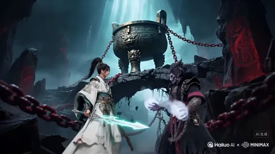 360°环绕（动态模糊），两人在空中打斗 by Hailuo AI Video Generator