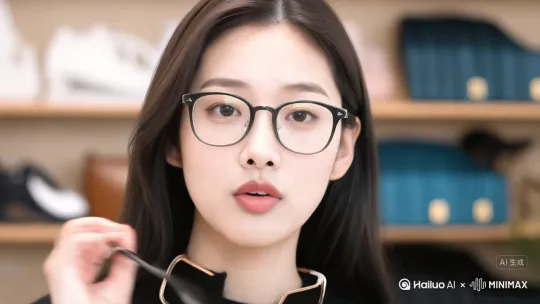 卖眼镜框 讲述镜框特点 手工光学纯钛眼镜框复古方形板材平光近视眼镜架 by Hailuo AI Video Generator