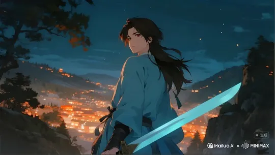 少年手拿神剑开天辟地【镜头拉远】 by Hailuo AI Video Generator