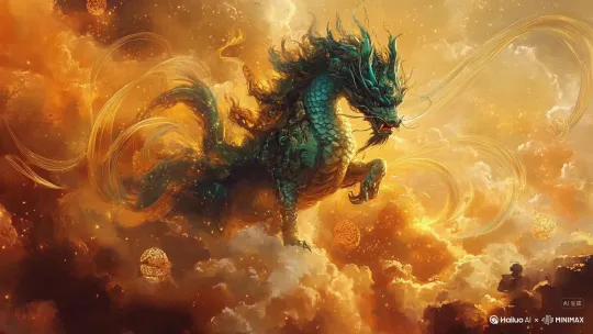 麒麟，瑞龙。凤凰，猫 by Hailuo AI Video Generator