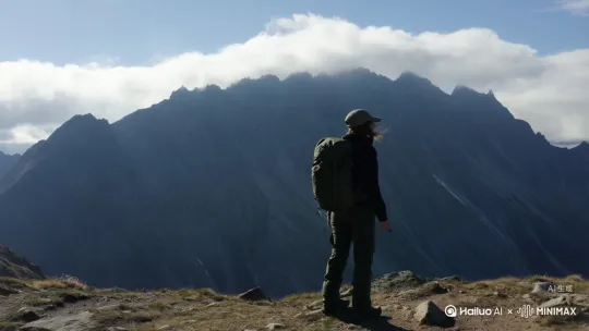 一个人看山 by Hailuo AI Video Generator