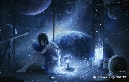 [上升,拉远,下摇][晃动,跟随,变焦拉远][下降,推进,变焦推进]宇宙 by Hailuo AI Video Generator