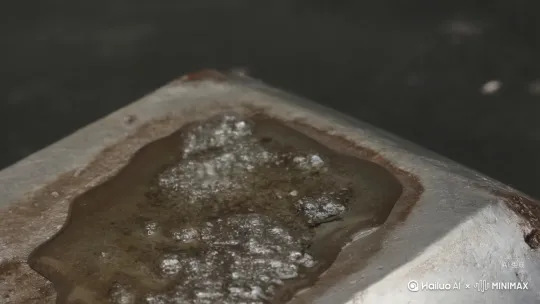 强酸在腐蚀一块铁板，铁板在冒烟，写实风格 视频格式1080P*1920P by Hailuo AI Video Generator