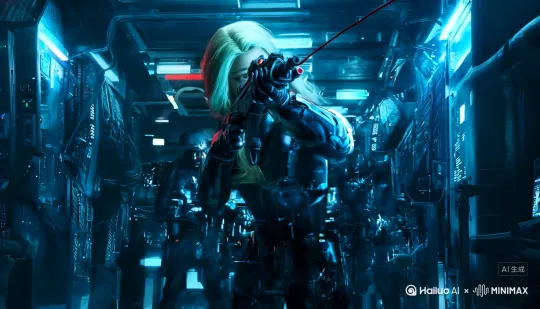 右环移镜头，士兵缓缓向前走，戒备状态 by Hailuo AI Video Generator