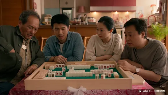 四人打麻将的搞笑对话（剧本版）
角色：

老王（老手但总爱耍赖）
小李（新手，运气贼好）
张阿姨（话痨，喜欢碎碎念）
老陈（闷葫芦，但牌技高超）
场景：四人打牌中，老王摸了一张牌，表情凝重……
老王（盯着牌，皱眉）："这张牌怎么这么重？"
小李（探头）："重？麻将还有称重的吗？"
老王（严肃）："我怀疑你偷偷往牌里灌铅了！"

张阿姨（翻白眼）："老王啊，你是不是又摸到'炮牌'了？别甩锅给牌重！"
老陈（淡定打出一张二筒）："嗯，牌没问题，人有问题。"

小李连续胡了三把，老王开始怀疑人生
老王（盯着小李）："小李，你老实交代，你是不是偷偷看了《麻将秘籍》？"
小李（无辜）："没有啊，我就是看《喜羊羊》学的。"

张阿姨（震惊）："看动画片学打麻将？难怪你总点炮给灰太狼！"
老陈（默默补刀）："他胡的都是'羊胡'。"

老王试图耍赖
老王（偷偷换牌）："这张牌刚才被风吹走了，我换一张。"
张阿姨（拍桌子）："老王！麻将桌在室内哪来的风？你肺活量这么大？"

小李（天真）："王叔，你是不是偷偷练'气功麻将'了？"
老陈（默默拿起手机）："喂，110吗？这里有人打牌出老千。"

最后一局，小李又胡了
老王（崩溃）："不玩了！小李你肯定作弊了！"
小李（挠头）："我真没有，我就是运气好。"

张阿姨（叹气）："老王啊，输给新手不丢人，输不起才丢人。"
老陈（总结）："今天战绩：老王——嘴硬王者，小李——天选之子。"

老王（愤愤离场）："明天我带副扑克来，看你们怎么赢！"
小李（微笑）："王叔，斗地主我也不会输哦~"

（全剧终）

搞笑点解析
新手运气buff（小李靠动画片学麻将还能赢）
老手耍赖梗（老王各种奇葩借口）
无厘头对话（"气功麻将""羊胡"等）
反差幽默（闷葫芦老陈的犀利吐槽）
如果需要更长的剧本或调整风格（比如方言版、古风版），可以告诉我哦！ 😄

四个人打麻将的搞笑对话中通常会有哪些经典的梗？
四个人打麻将的搞笑对话一般会在什么场景下出现？
怎样才能编写出四个人打麻将的搞笑对话？ by Hailuo AI Video Generator