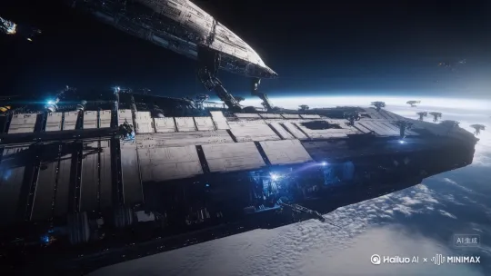 地球恒星级舰队开始建造 by Hailuo AI Video Generator