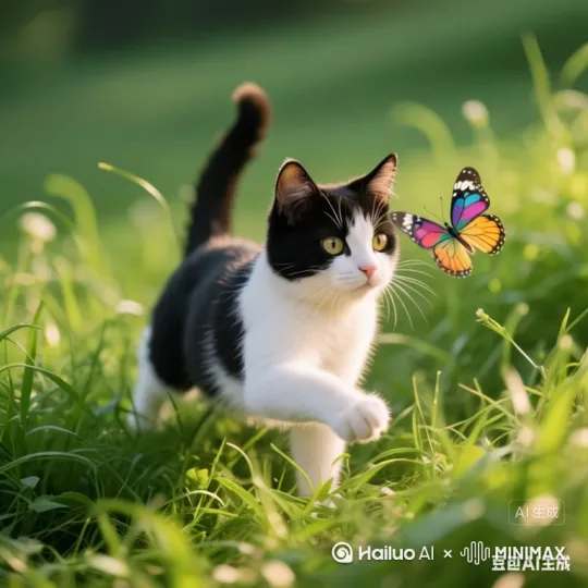 小猫小猫咪跑过来竖大大的中指 by Hailuo AI Video Generator