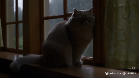 伤感的胖猫 by Hailuo AI Video Generator