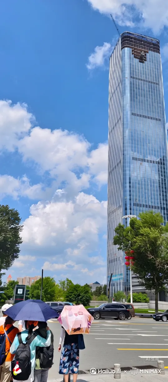 行人走动起来，云飘起来。 by Hailuo AI Video Generator