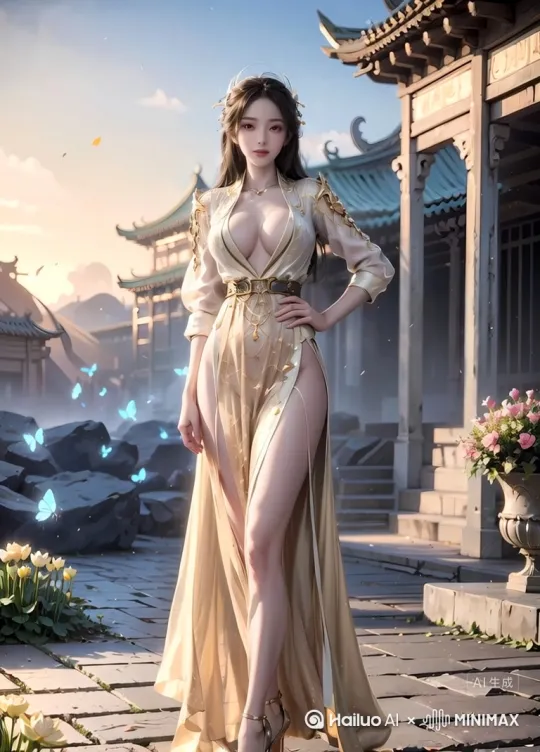 跟随镜头走过来摸头发眨眼睛[变焦拉远] by Hailuo AI Video Generator