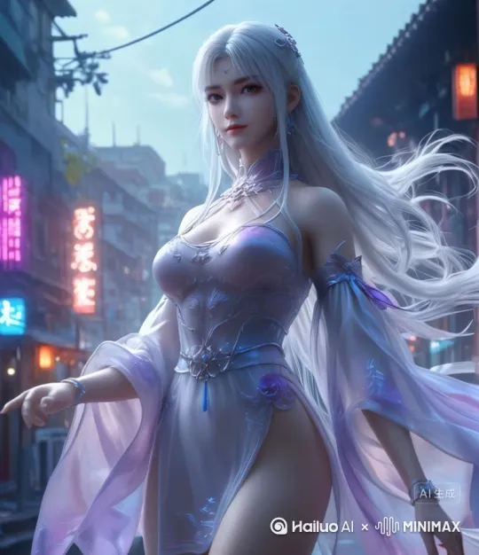 摸头发魅惑的眨眼睛[下降,上摇] by Hailuo AI Video Generator