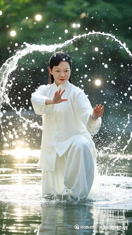 生成一段打太极拳15分钟左右的视频，要求动作贴近现实，行云流水。 by Hailuo AI Video Generator