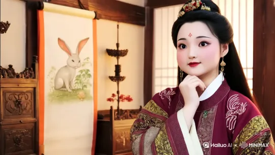 我老公属兔，我属狗，婚后没有生孩子啊，我问他这是为什么？他说兔子不吃窝边草，后来一胎生两个，他又说这都怪你，凭什么怪我？兔子不上墙，狗在后面追呀！ by Hailuo AI Video Generator