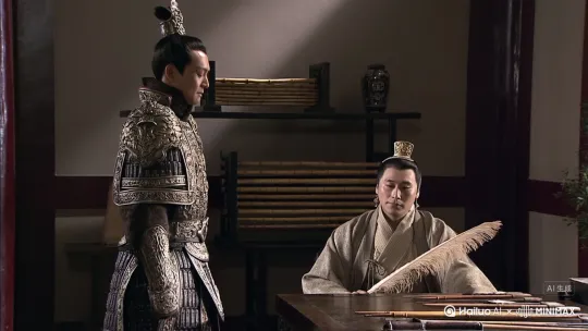 周瑜，这是真心实意的把自己摆在那学生的位置上，他向孔明先生问计。
孔明笑。 by Hailuo AI Video Generator