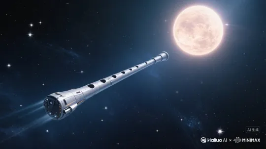 [跟随]飞船快速向前飞行，飞向了地球，穿越大气层 by Hailuo AI Video Generator
