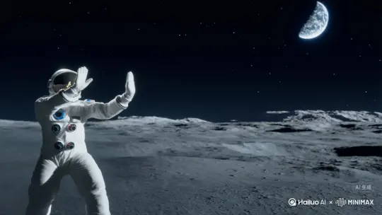 ′我在月球上打太极[左移,推进,右摇] by Hailuo AI Video Generator