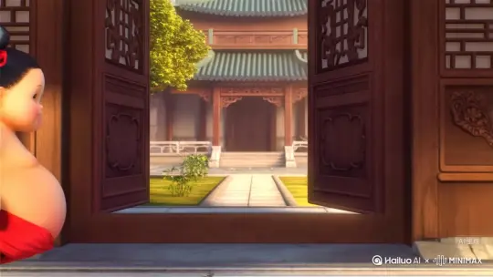 帮我生成一个哪吒太胖了，被卡到门上的视频 by Hailuo AI Video Generator
