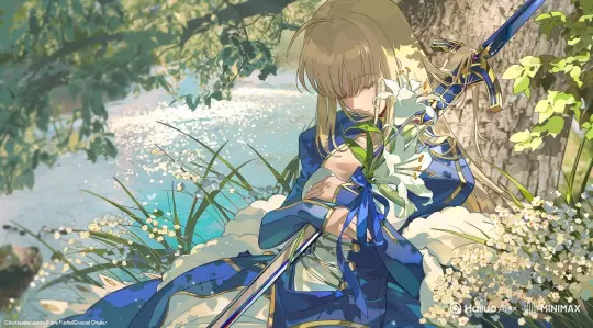 湖面光影闪动，树叶花草随风摆动,the beautiful lady open her eyes and smile under the same flower by Hailuo AI Video Generator