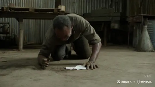 冲突开场（0-3秒）
（画面晃动跟拍）破旧工棚里男人攥着皱巴巴的工资条嘶吼
文案字幕：“整整三年！52万工资变白条？！”（配纸张撕裂音效）
 
 
 
情感核爆点（4-8秒）
（特写镜头）黝黑的手颤抖着捡起满地纸屑
工人突然转身跪倒 砸地哭喊：“我闺女等钱救命啊！”（配心脏监护仪滴滴声）
 
 
 
社会矛盾升华（9-12秒）
（慢镜头）沾泥的指甲抠进水泥地
老板皮鞋踩住工资条（画外音冷笑）：
“有本事去告啊！看是你女儿先死还是我先倒？”
 
 
 
钩子结尾+流量标签
（黑屏红字）“这滩血渍背后藏着什么秘密？”
↓ 戳主页看工友绝地反杀 ↓
农民工讨薪实录 现实比剧本更残酷
底层人的尊严 看完这个别哭 by Hailuo AI Video Generator