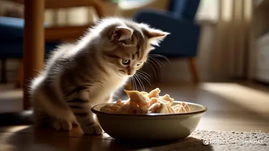 冻干鸡胸肉小猫咪的最爱 by Hailuo AI Video Generator