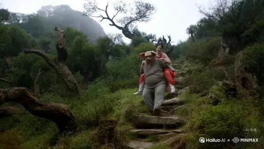 朱猪八戒背媳妇上山 by Hailuo AI Video Generator