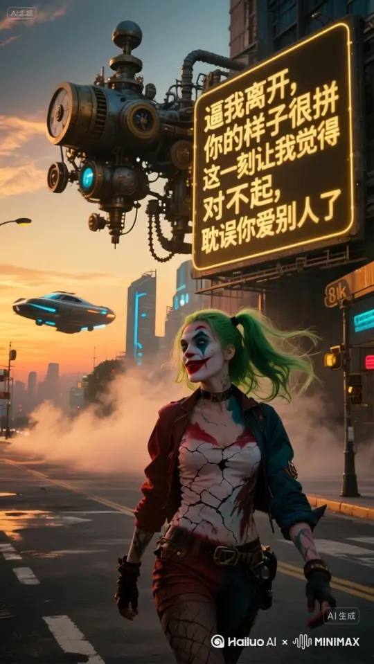 [左移,推进,右摇]走路，车，飞船在动，雾气飘香女人 by Hailuo AI Video Generator