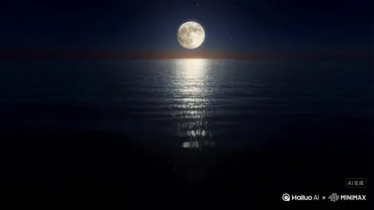 海上升明月[推进,上升] by Hailuo AI Video Generator