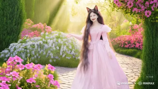 一位美丽得可爱的猫小姐，穿漂亮可爱的衣服，拟人化 by Hailuo AI Video Generator