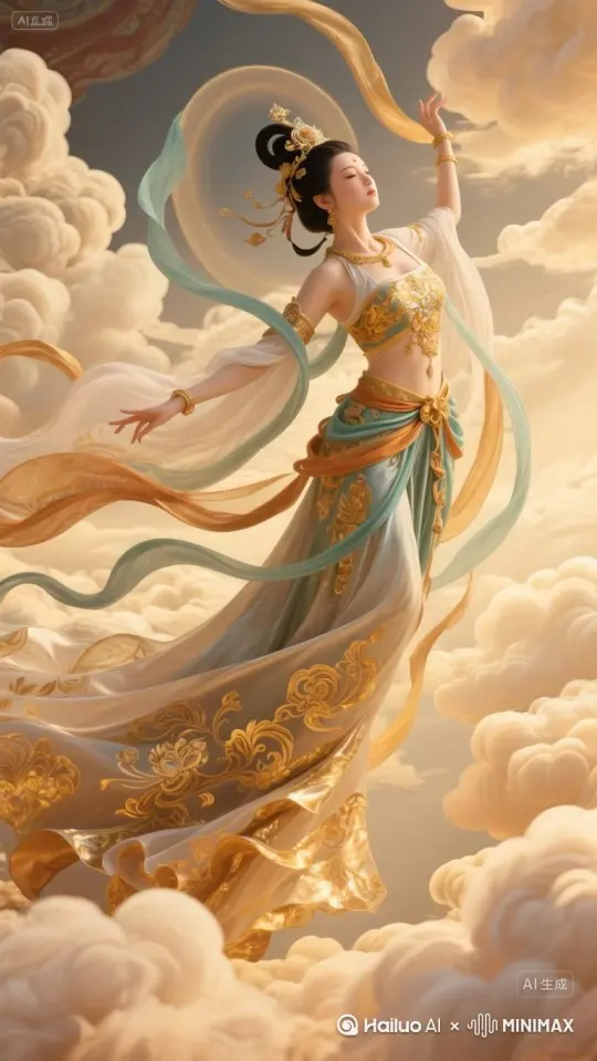 仙女跳舞[右移,左摇,跟随] by Hailuo AI Video Generator