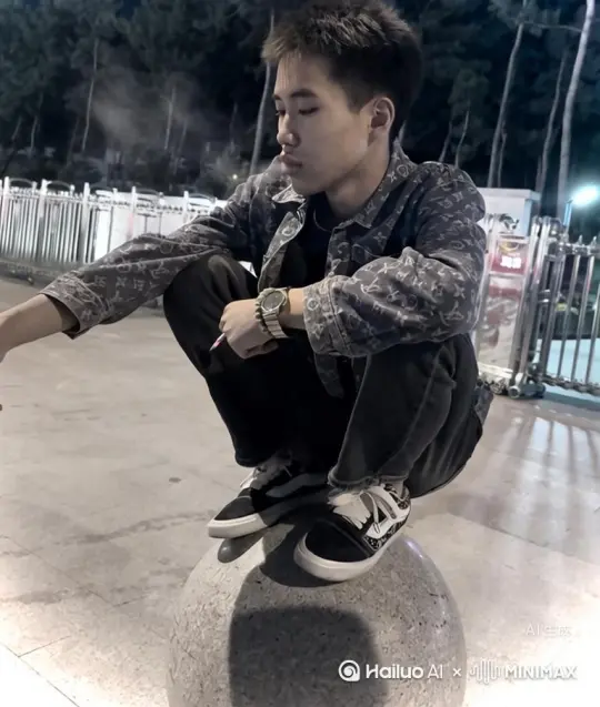 [右移,左摇,跟随]人物化成灰往右边慢慢地飞，最后消失，人物不动，画质不变 by Hailuo AI Video Generator