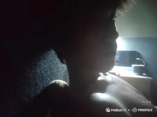 帮我生成一个视频：让图片中的场景动起来，人物在3秒后变成无数灰色小颗粒消失在视频中，向右吹走，原比例。比例 不变，时长 6s，模型 高品质[左移,右摇,跟随] by Hailuo AI Video Generator