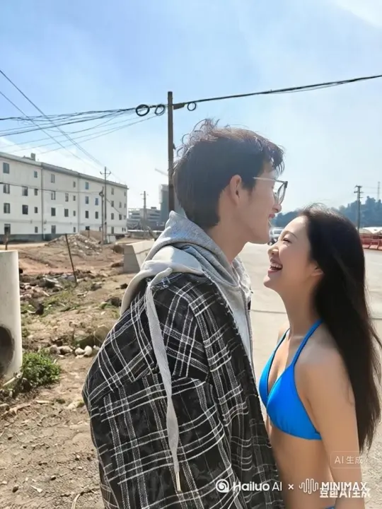 帮我生成一个视频：让图片中的场景动起来，人物变成无数红色花瓣[右移,左摇,跟随]消失在视频中，向右吹走，原比例。比例 16:9，时长 5s，模型 高品质 by Hailuo AI Video Generator