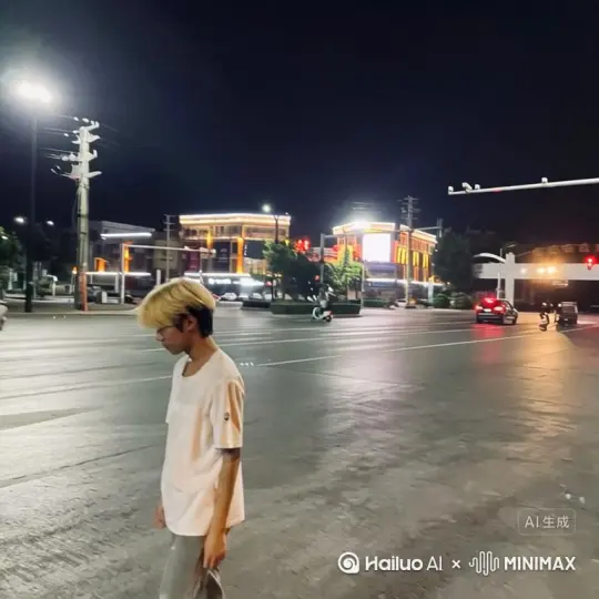 帮我生成一个视频：让图片中的场景动起来，人物变成无数灰色颗粒消失在视频中，向右吹走，原比例。比例 16:9，时长 5s，模型 高品质[右移,左摇,跟随] by Hailuo AI Video Generator