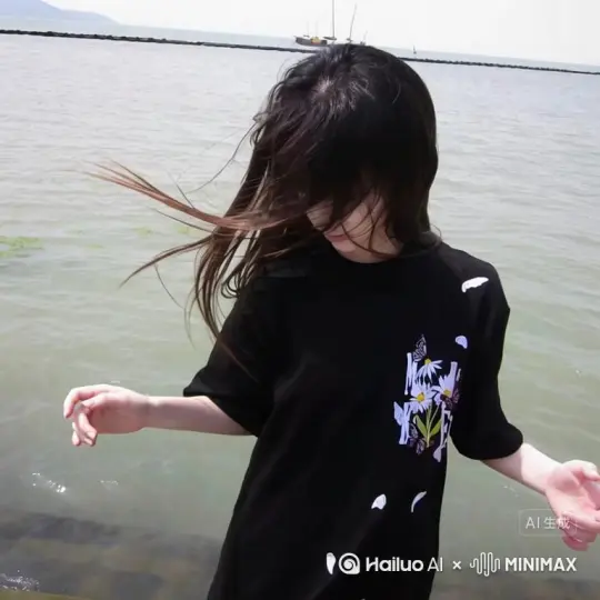 主体人物身上变出一大团微小深红色花瓣，花瓣向右向外爆炸式扩散主体人物身体，随之从四肢开始逐渐瓦解，化作无数红色粒子朝右轻盈飘散，最终人物完全消失在漫天飞舞的花瓣中，人物完全消失，写实风格电影光效[右移,跟随] by Hailuo AI Video Generator