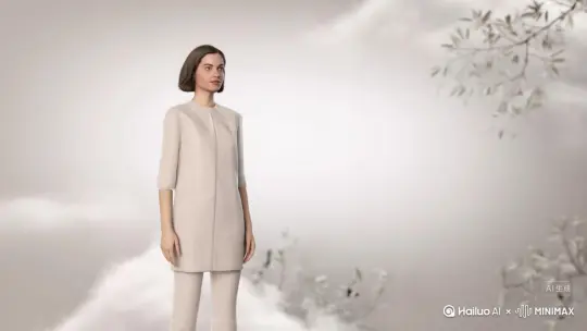 帮我生成一个视频：让图片中的场景动起来，人物变成无数灰色颗粒消失在视频中，向右吹走，原比例。比例 16:9，时长 5s，模型 高品质 by Hailuo AI Video Generator